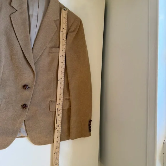 Vintage Wool Blazer Camel Size Medium Lined Classic Academia Old Money Preppy - Picture 6 of 11